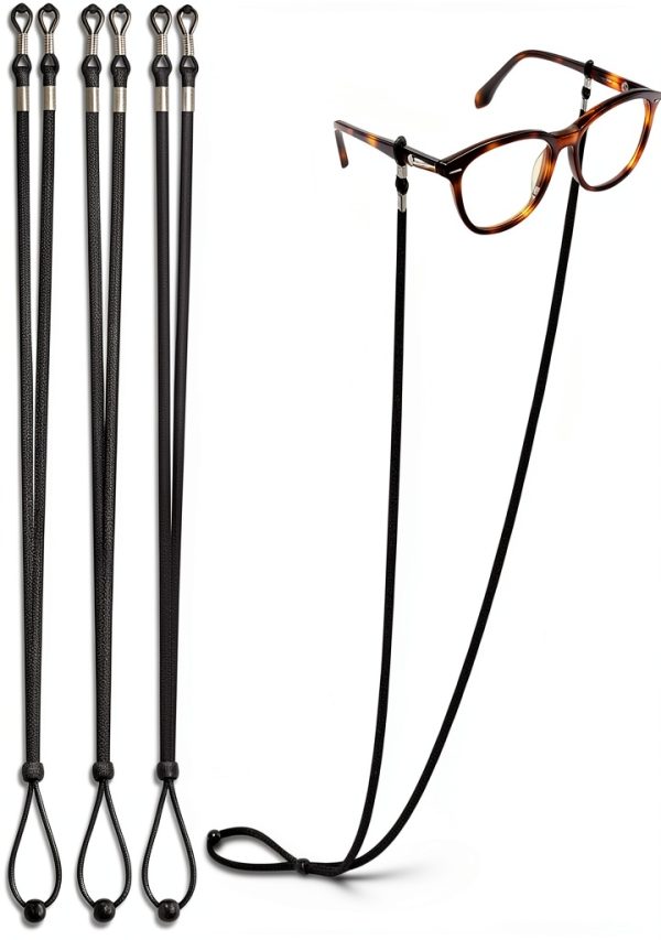 Adjustable Glasses Strap by TameSirrui Medium Black Faux Suede Grip-0