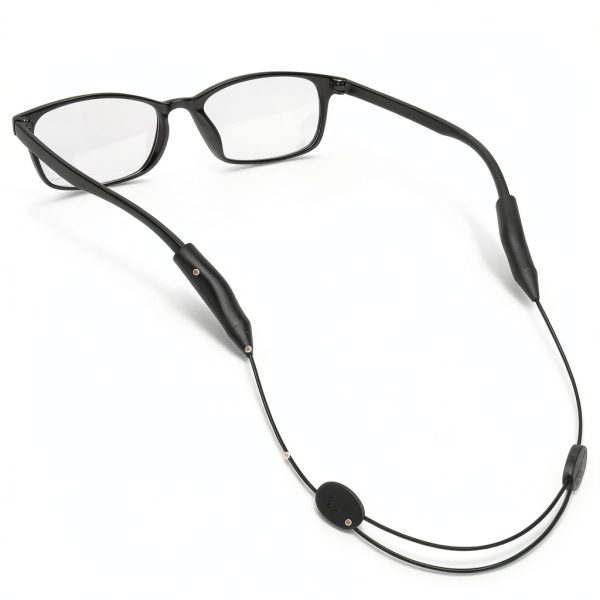 4 Pack Glasses Strap, Adjustable Anti-Slip No-Tail Sunglasses Strap, Sports Eyeglasses Straps & Eyewear Retainers for Running Fitness Reading, Neck Chain Cord for Men and Women - Black-4