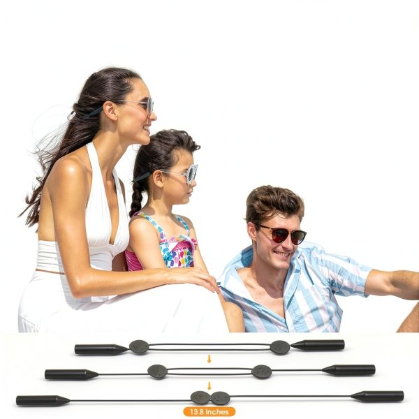 4 Pack Glasses Strap, Adjustable Anti-Slip No-Tail Sunglasses Strap, Sports Eyeglasses Straps & Eyewear Retainers for Running Fitness Reading, Neck Chain Cord for Men and Women - Black-2