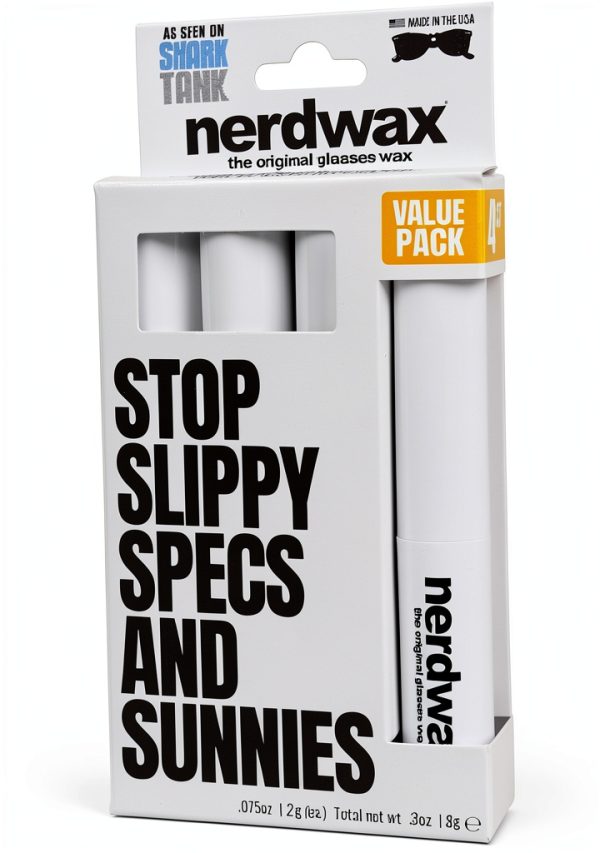 Nerdwax Glasses Wax - 4ct Value Pack | Stop Sliding Glasses | Anti-Slip Eyewear Retainer | As Seen on Shark Tank-0